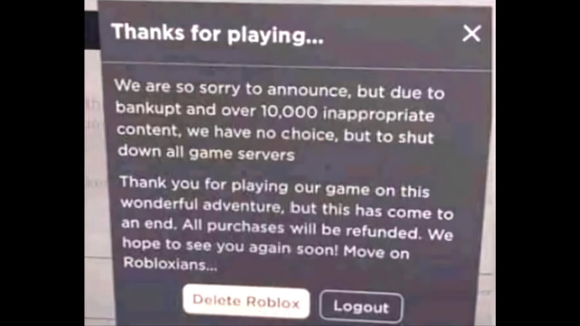 ROBLOX  SHUTDOWN LIVE EVENT