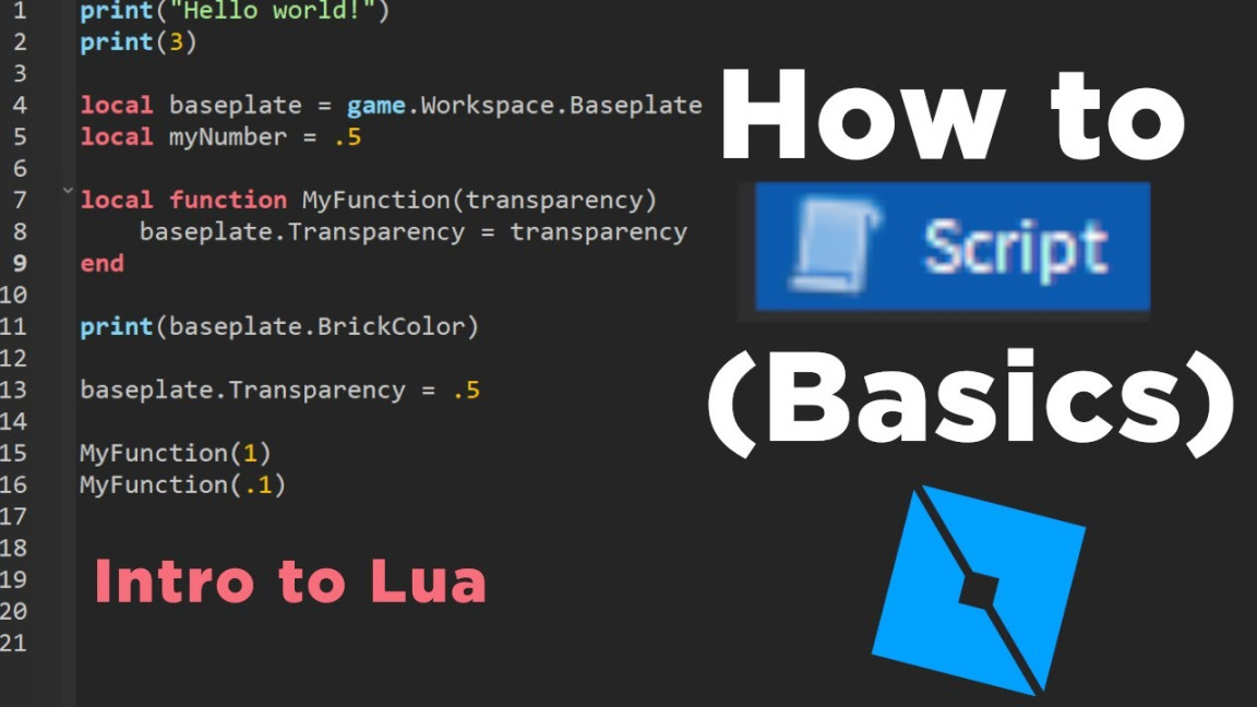 How to SCRIPT in Roblox # - Intro to Lua